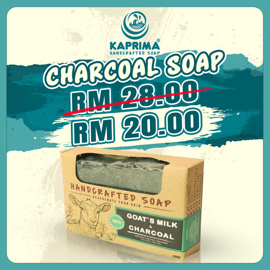 1pc Handcrafted Soap Goat Milk + Charcoal (100g)