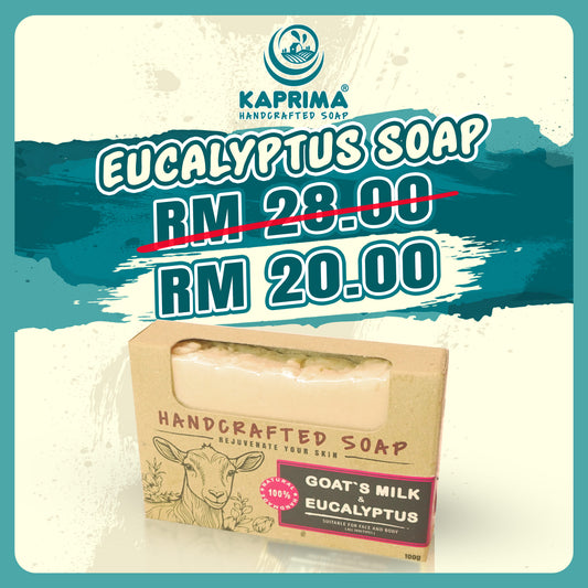 1pc Handcrafted Soap Goat Milk + Eucalyptus (100g)